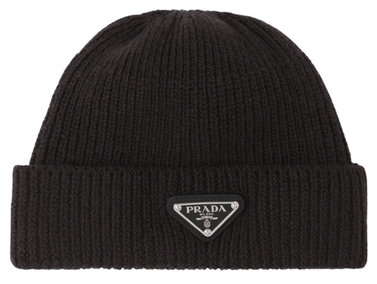 Prada Wool And Cashmere Black Beanie