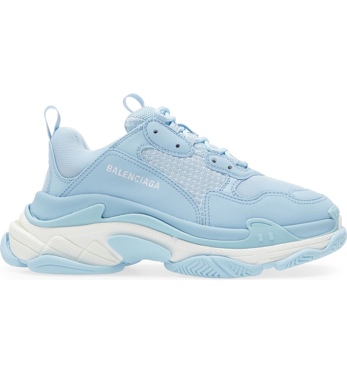 Balenciaga Light Blue Triple S Low Top Sneakers