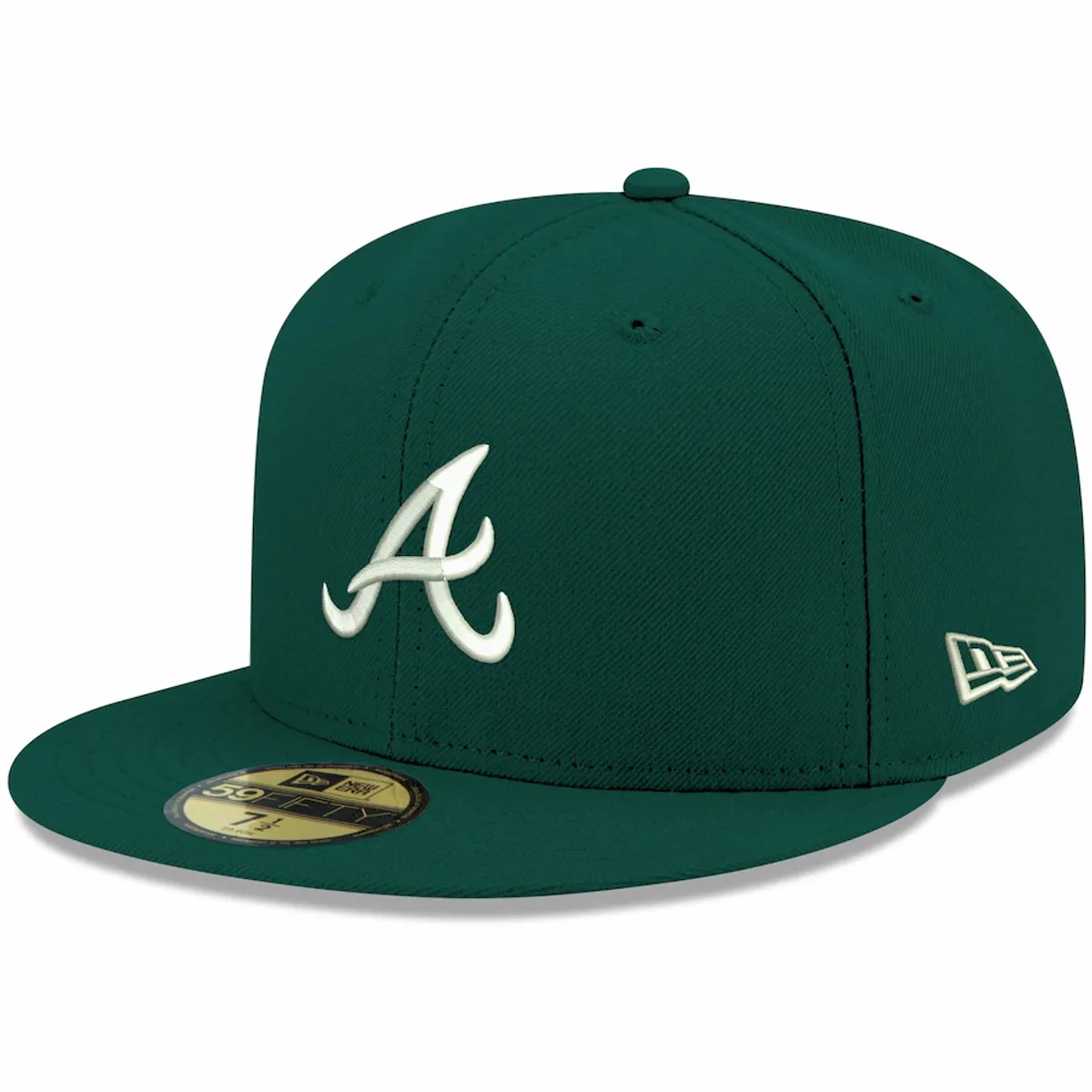 New Era Atlanta Braves New Era Green Logo White 59FIFTY Fitted Hat