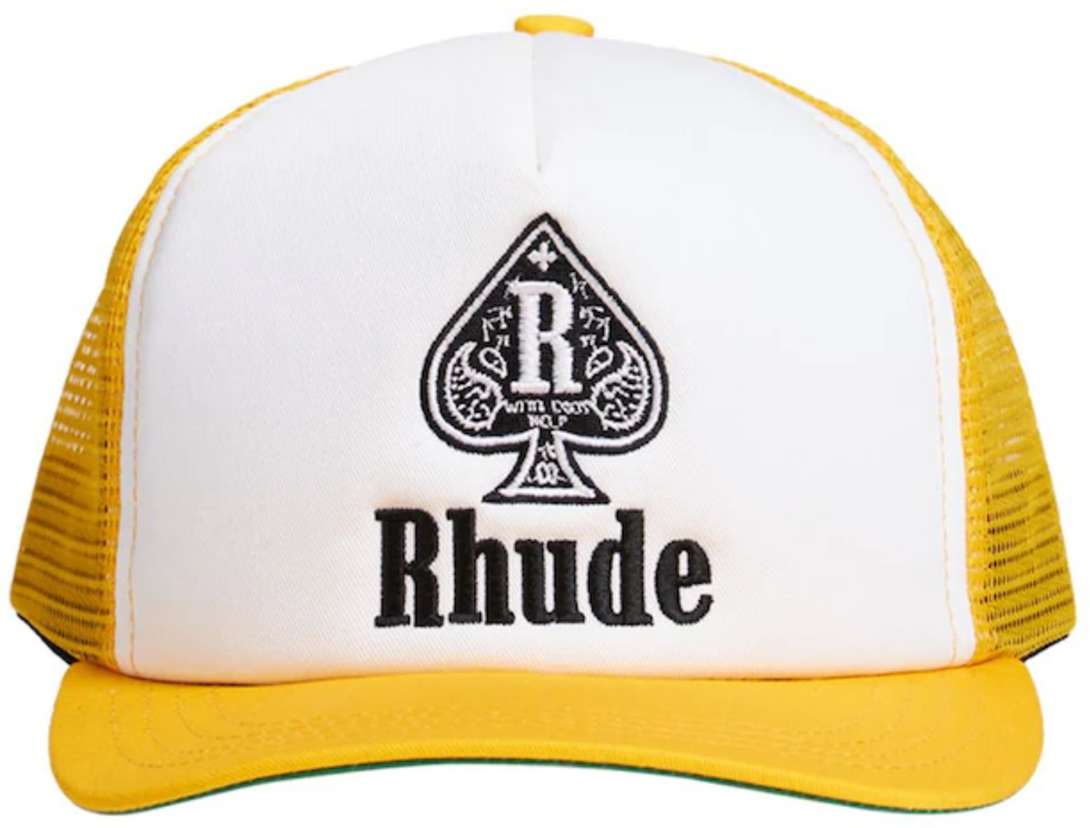 Rhude Spade Logo Yellow / White Trucker Cap