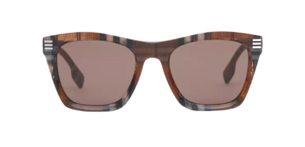 Burberry Brown Check Square Frame Sunglasses