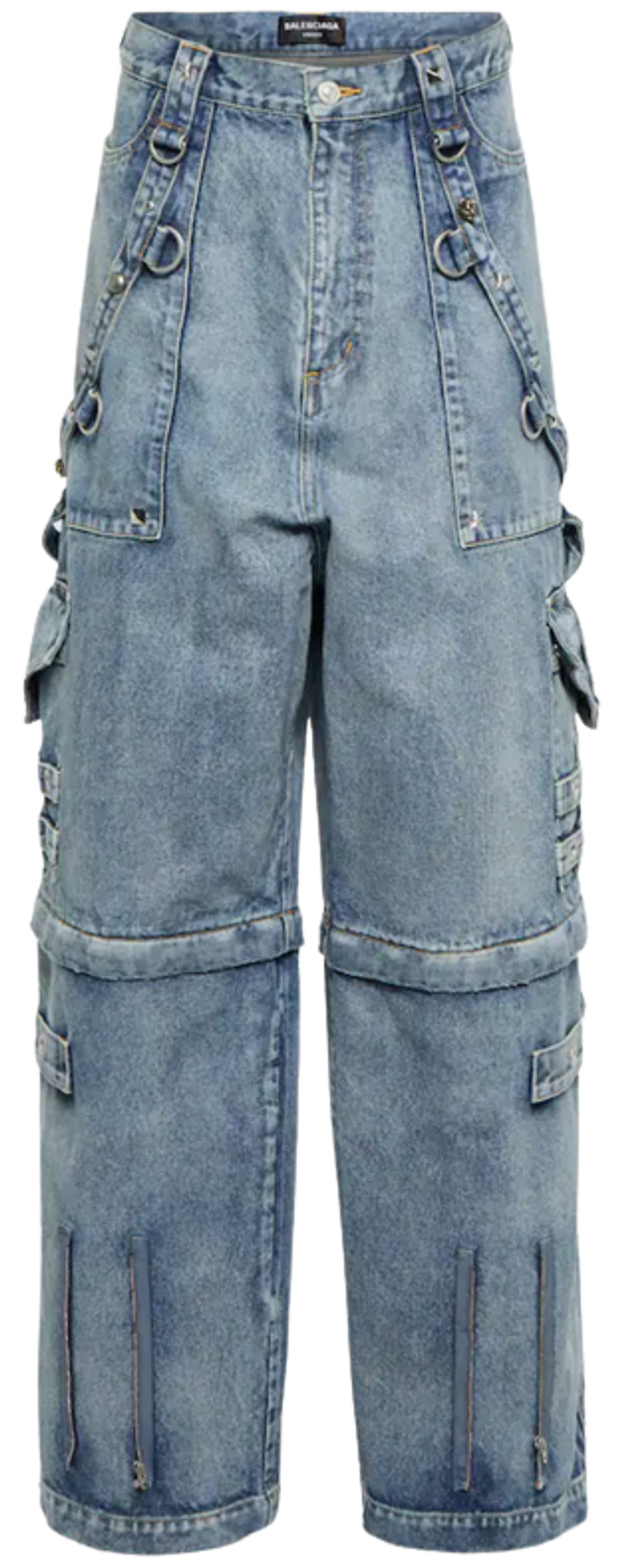 Balenciaga Wide-Leg Pale Blue Technical Jeans