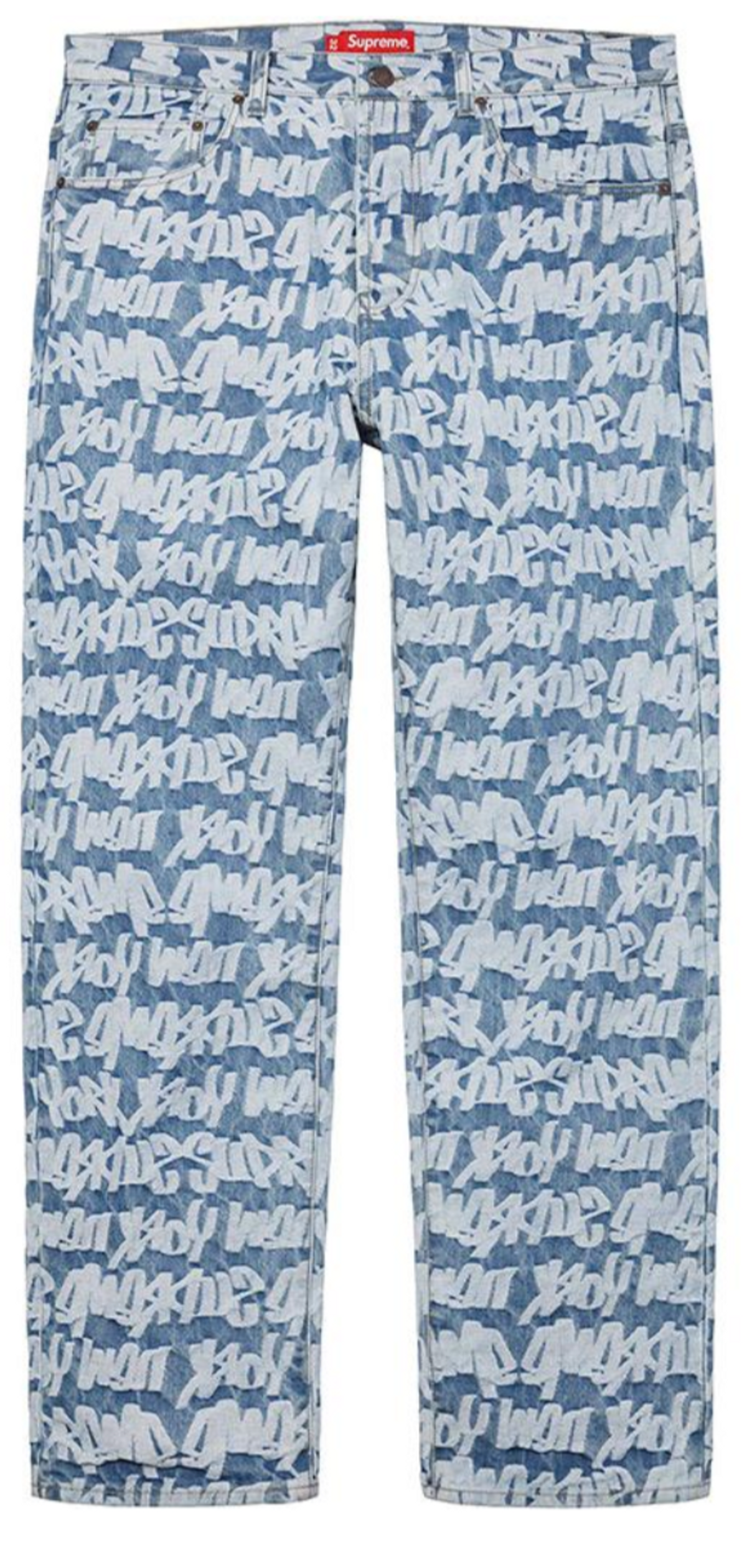 Supreme Fat Tip Jacquard Regular Blue Jeans