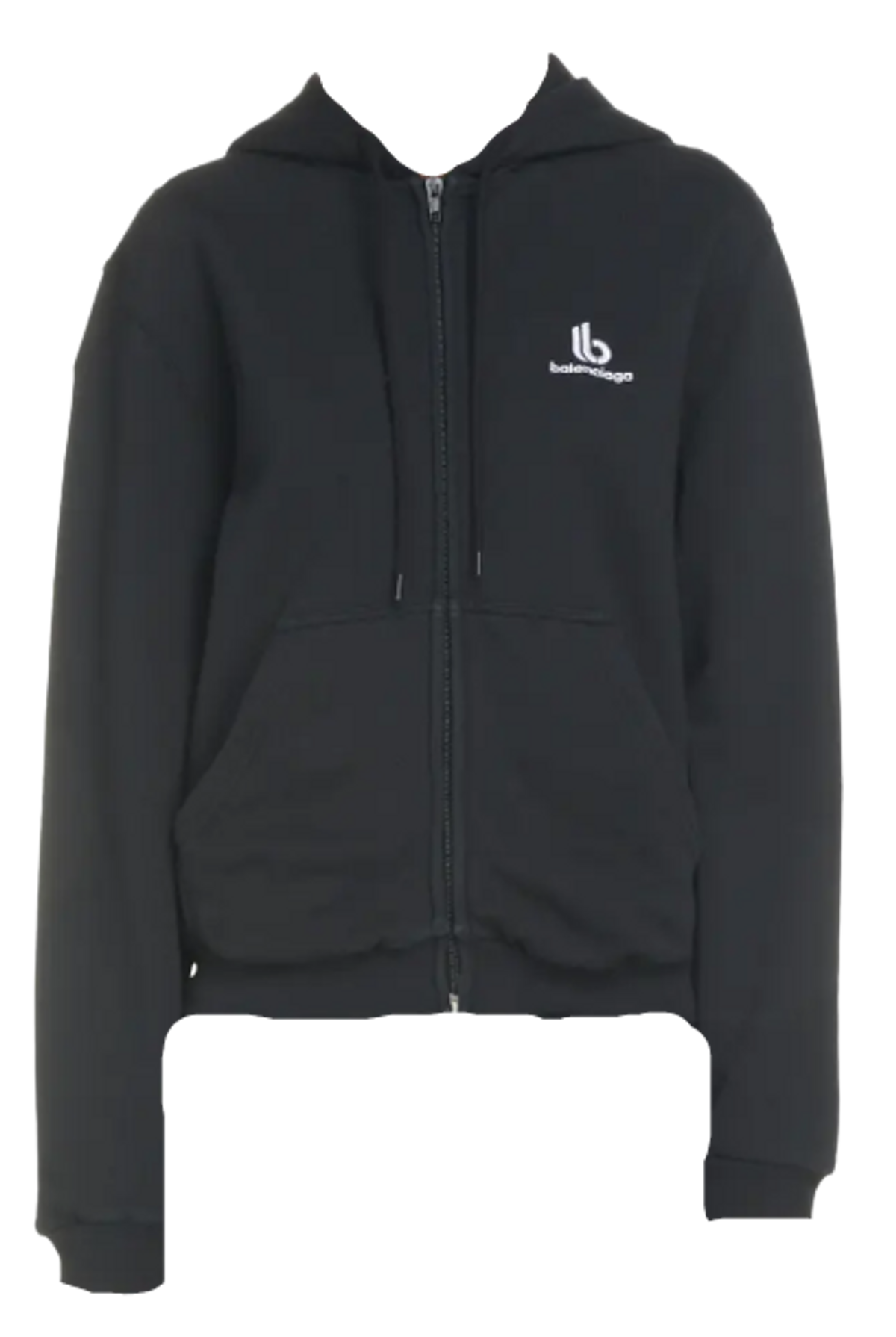 Balenciaga Black Organic Logo Cotton Hoodie