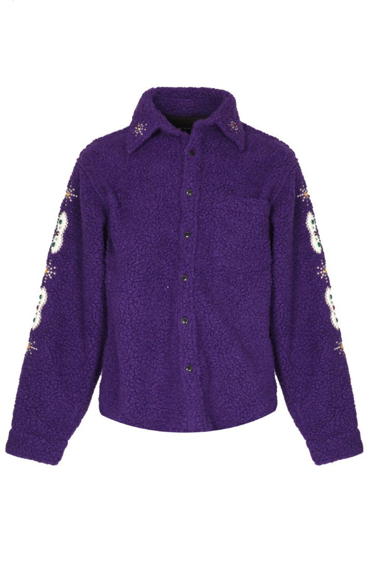 Cout De La Liberte Tommy/Embellished Wool Oversize Purple Shirt