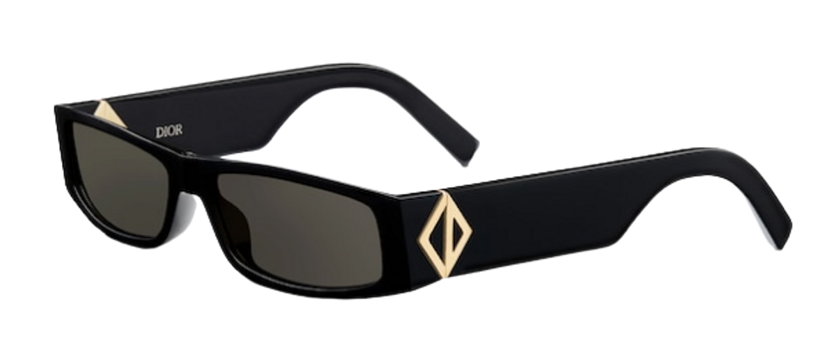Dior Diamond Black Rectangular Sunglasses