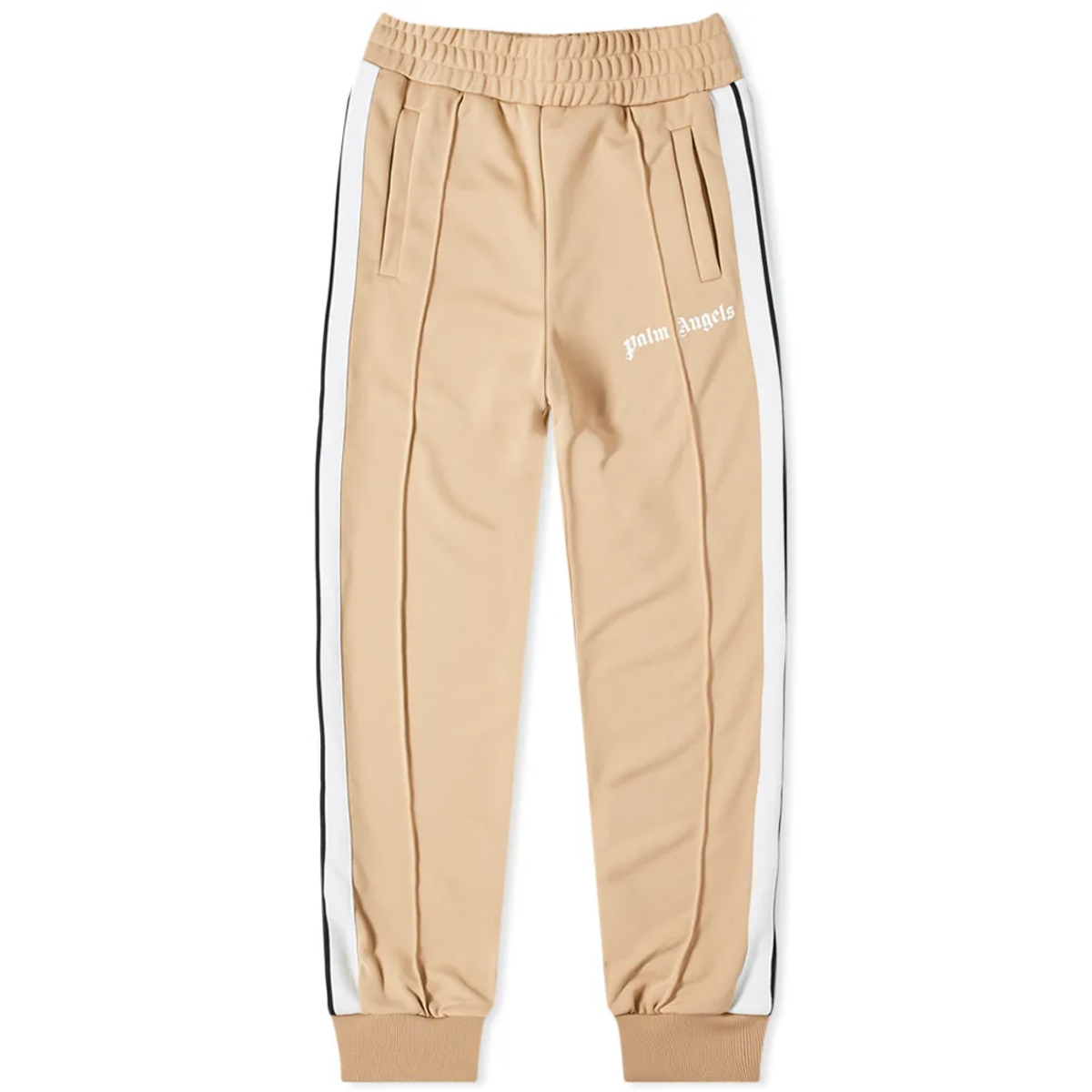 Palm Angels Classic Polyester Track Pants In Beige White