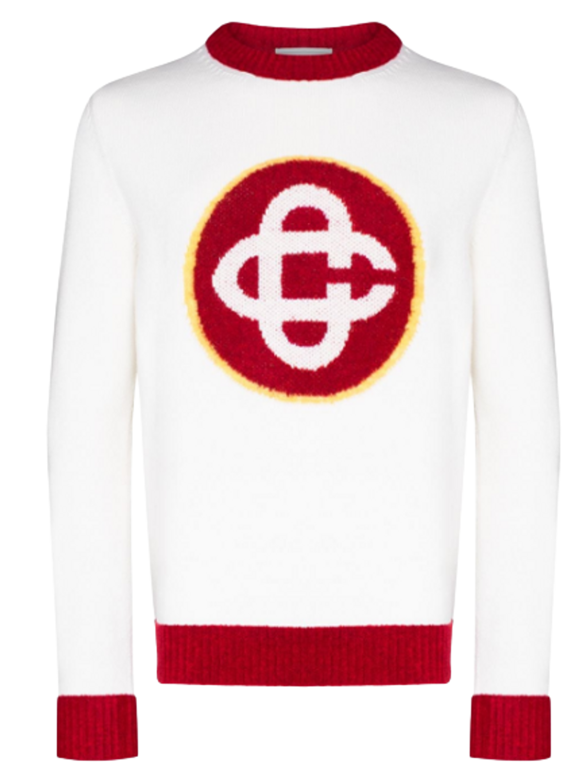 Casablanca Monogram Patch Crewneck White Sweatshirt