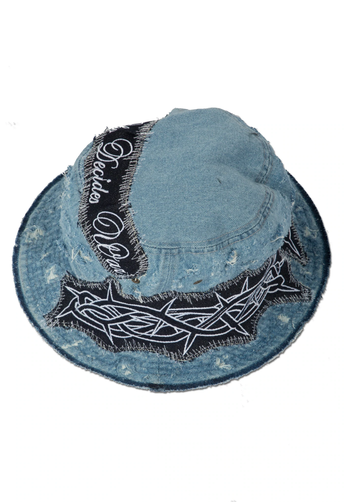 Who Decides War Indigo Distressed Crown of Thorns Hat