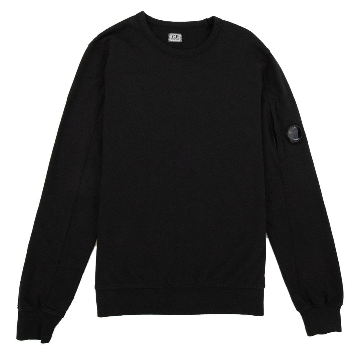 C.P. Company Black Light Fleece Lens Crew Sweatshirt