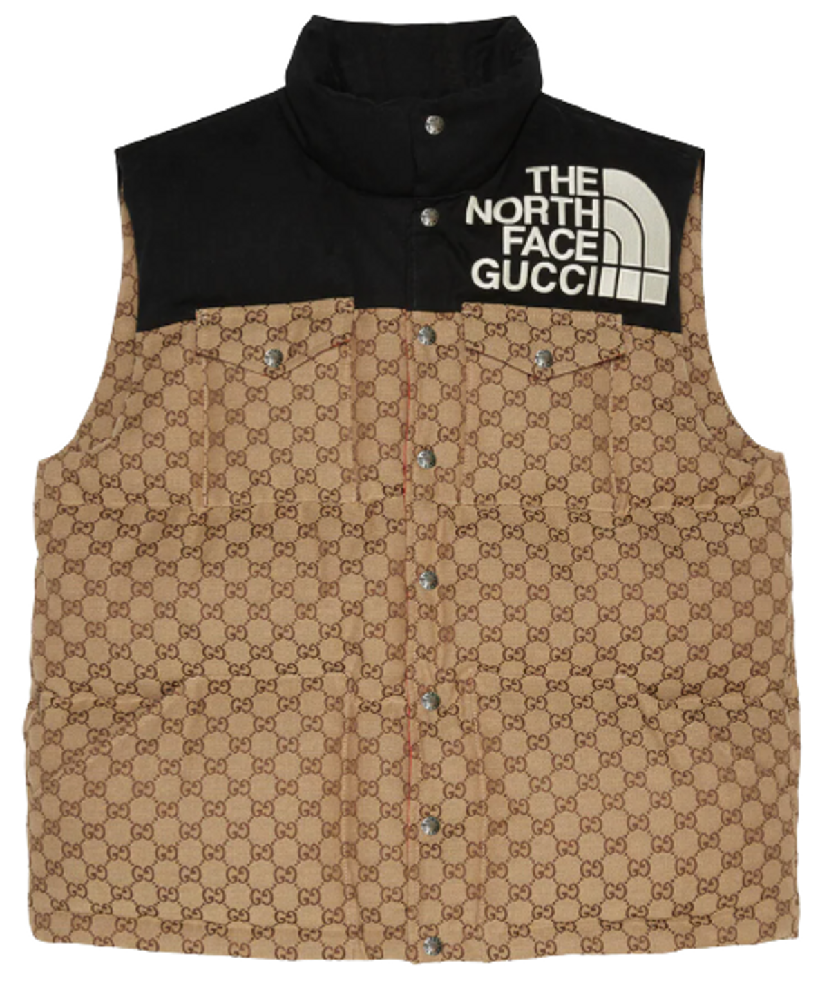 Gucci × The North Face Logo Black/Beige Padded Vest