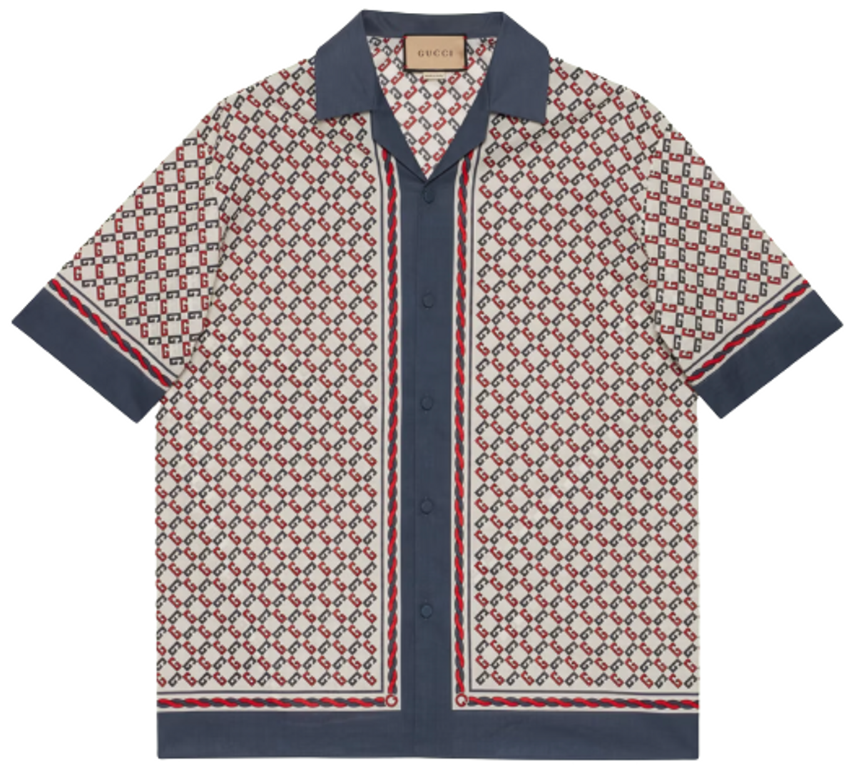 Gucci Geometric G Print Muslin Bowling Shirt