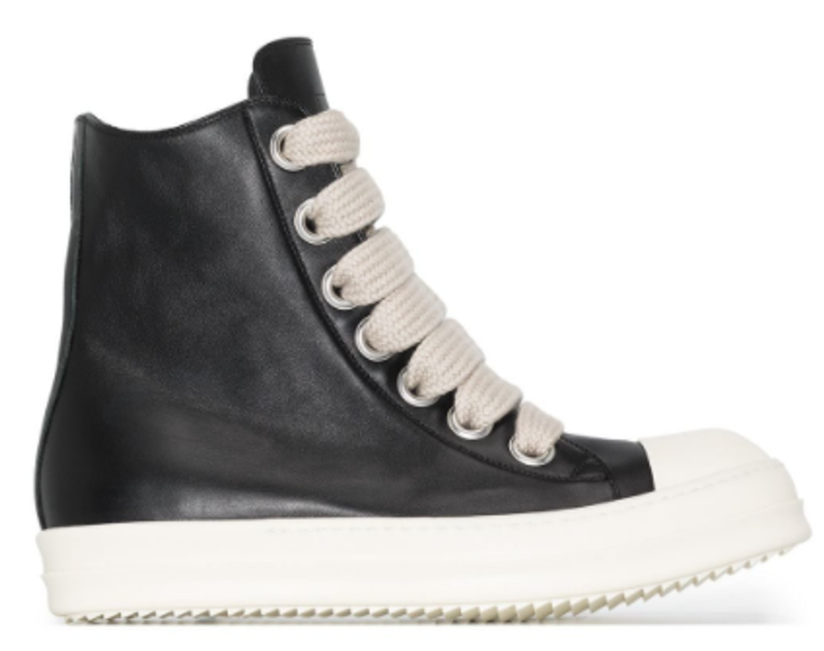 Rick Owens Black Jumbo Lace High Sneakers