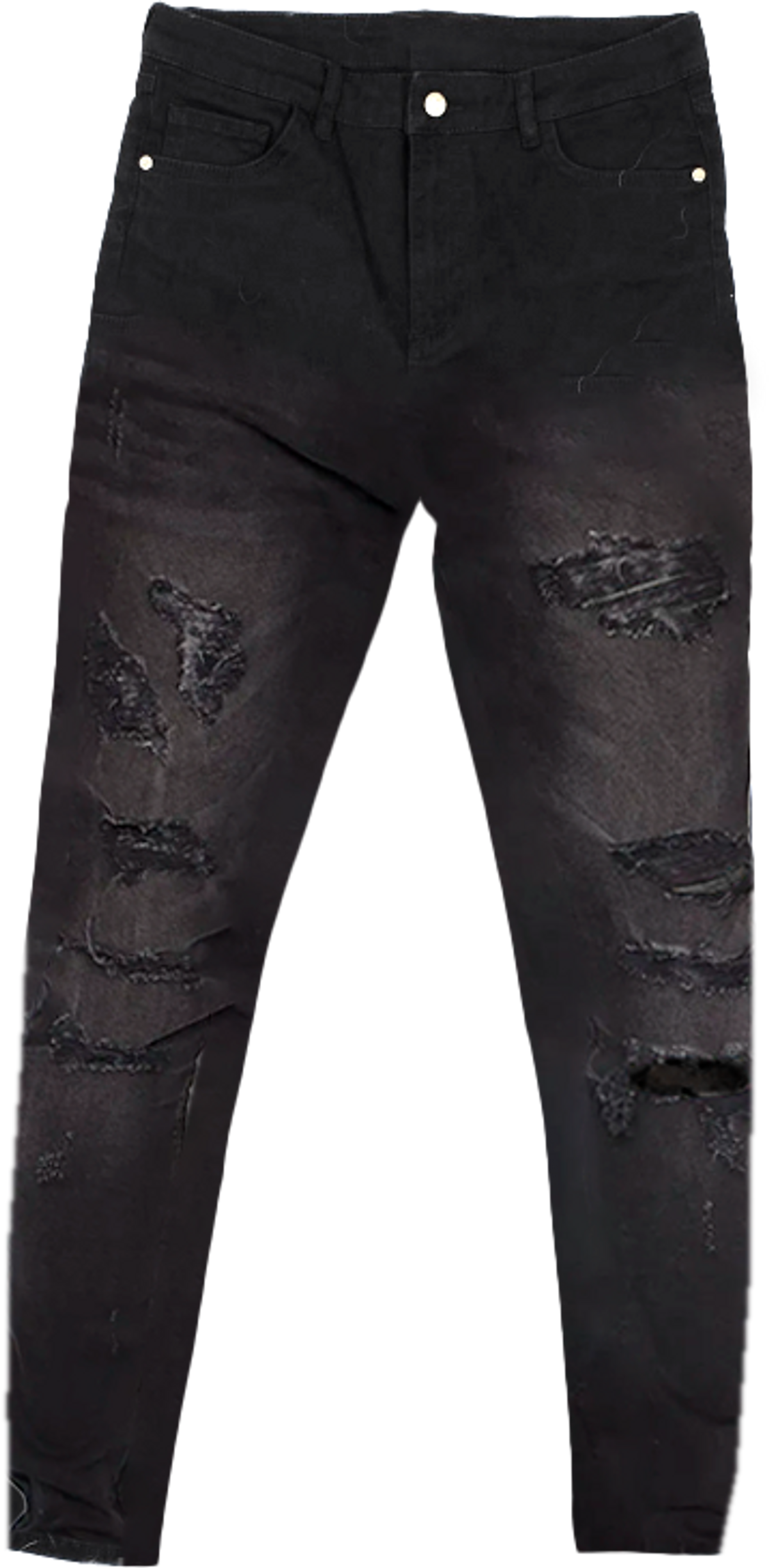 FashionNova Crater Skinny Destroyed Jeans - BlackWash