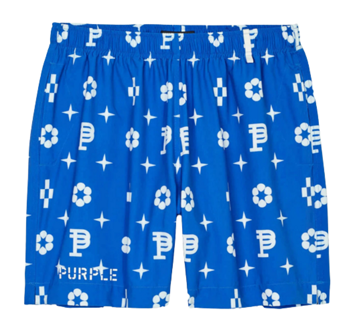 Purple Brand Blue Monogram Swim Shorts