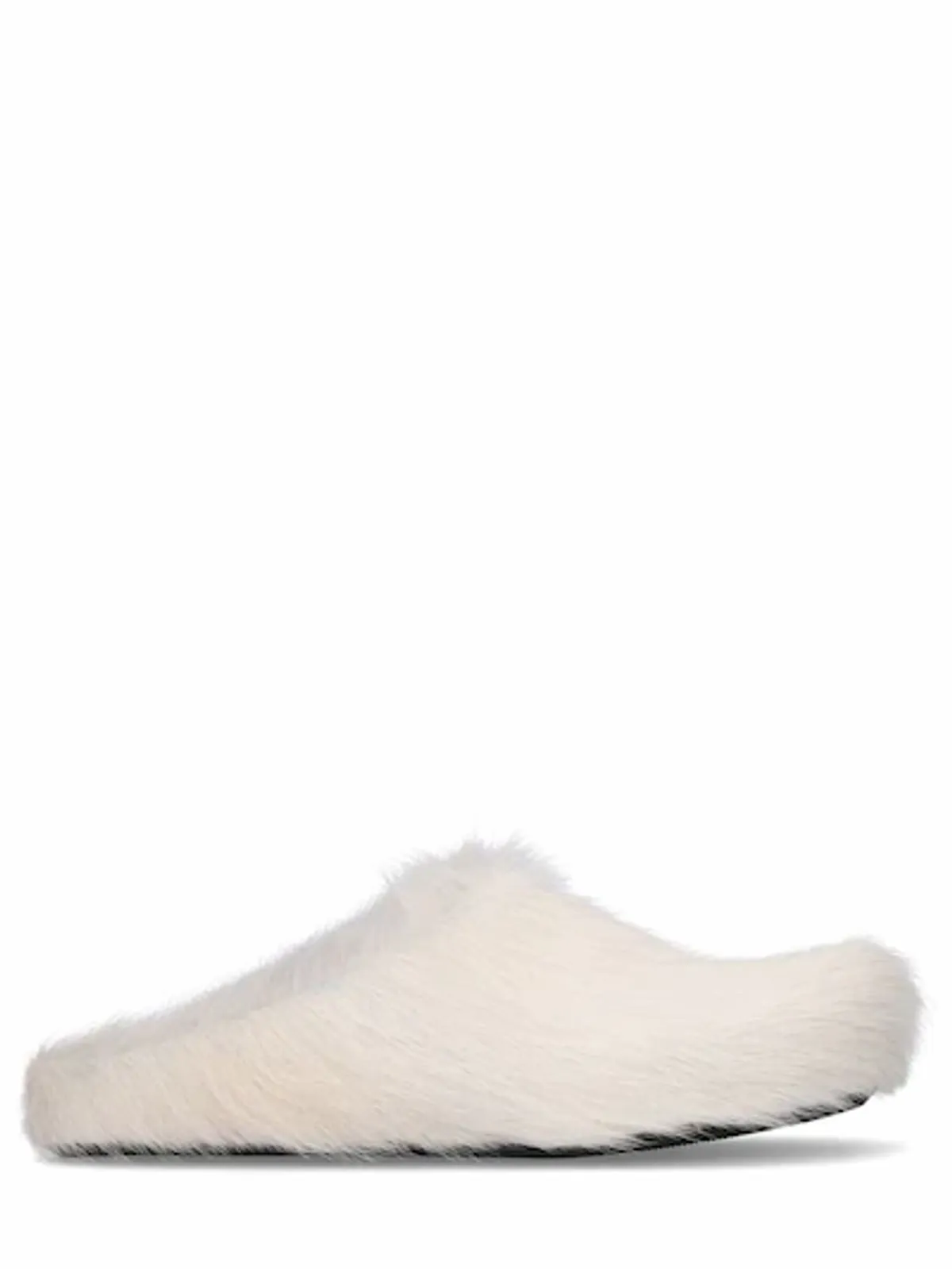 Marni Long Hair Leather Fussbett Sabot Loafers