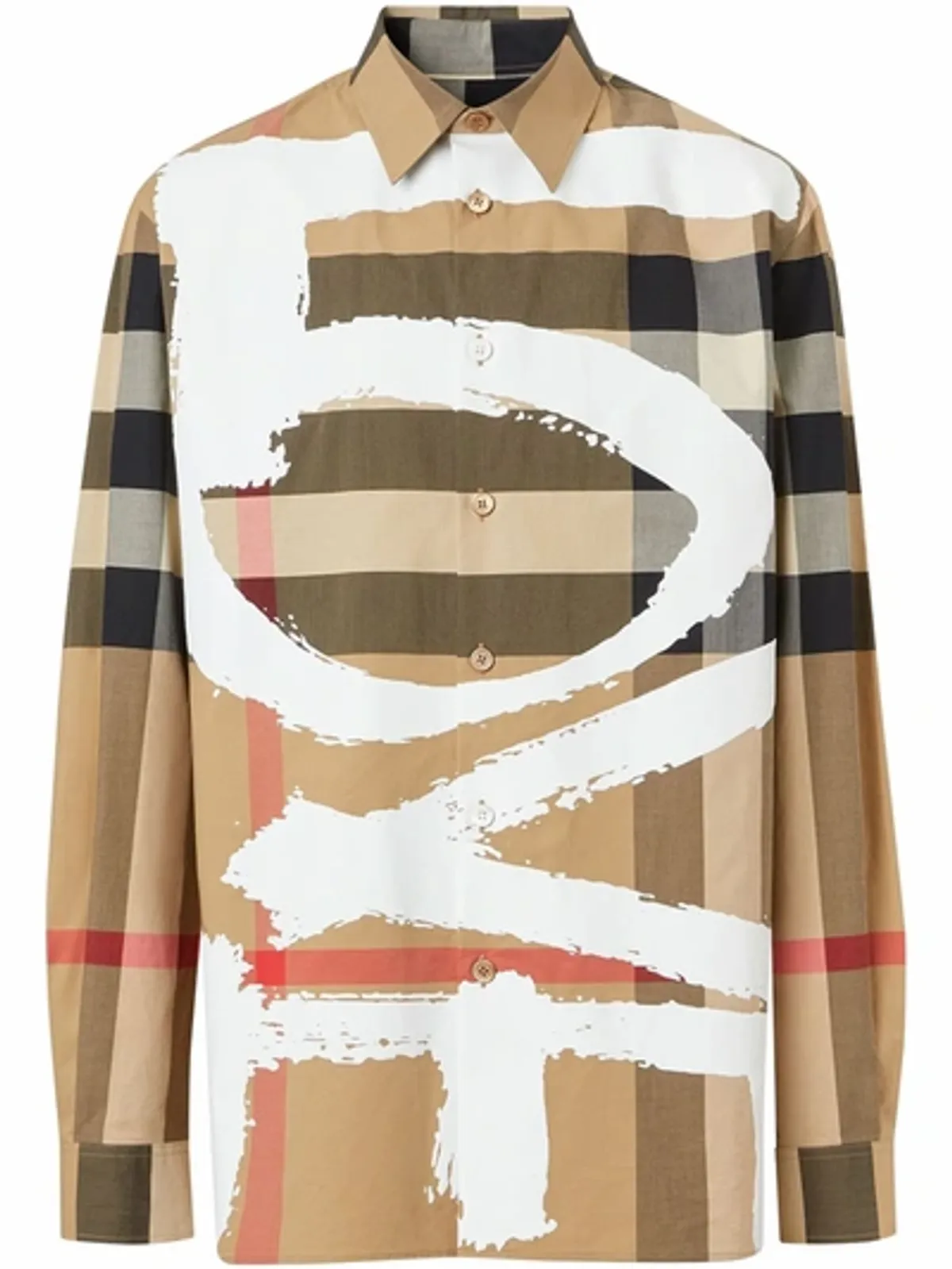 Burberry Tavistock Love Print Check Button-up Shirt In Archive Bei