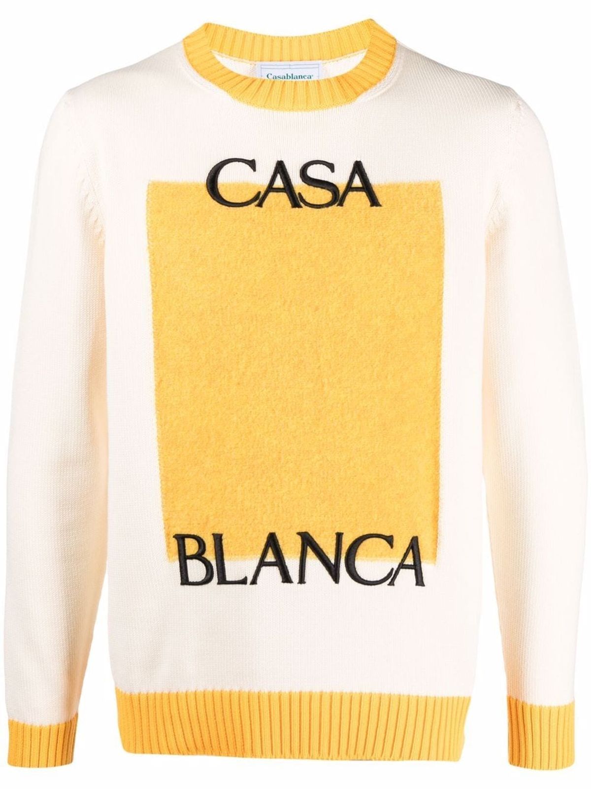 Casablanca Off-White Logo-Intarsia Cotton-Knit Jumper