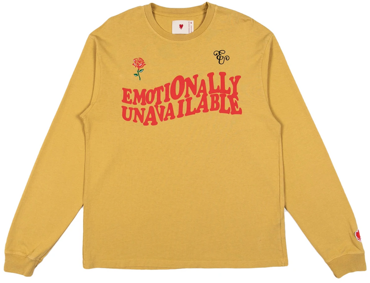 Emotionally Unavailable Wavy Script Long Sleeve T-Shirt