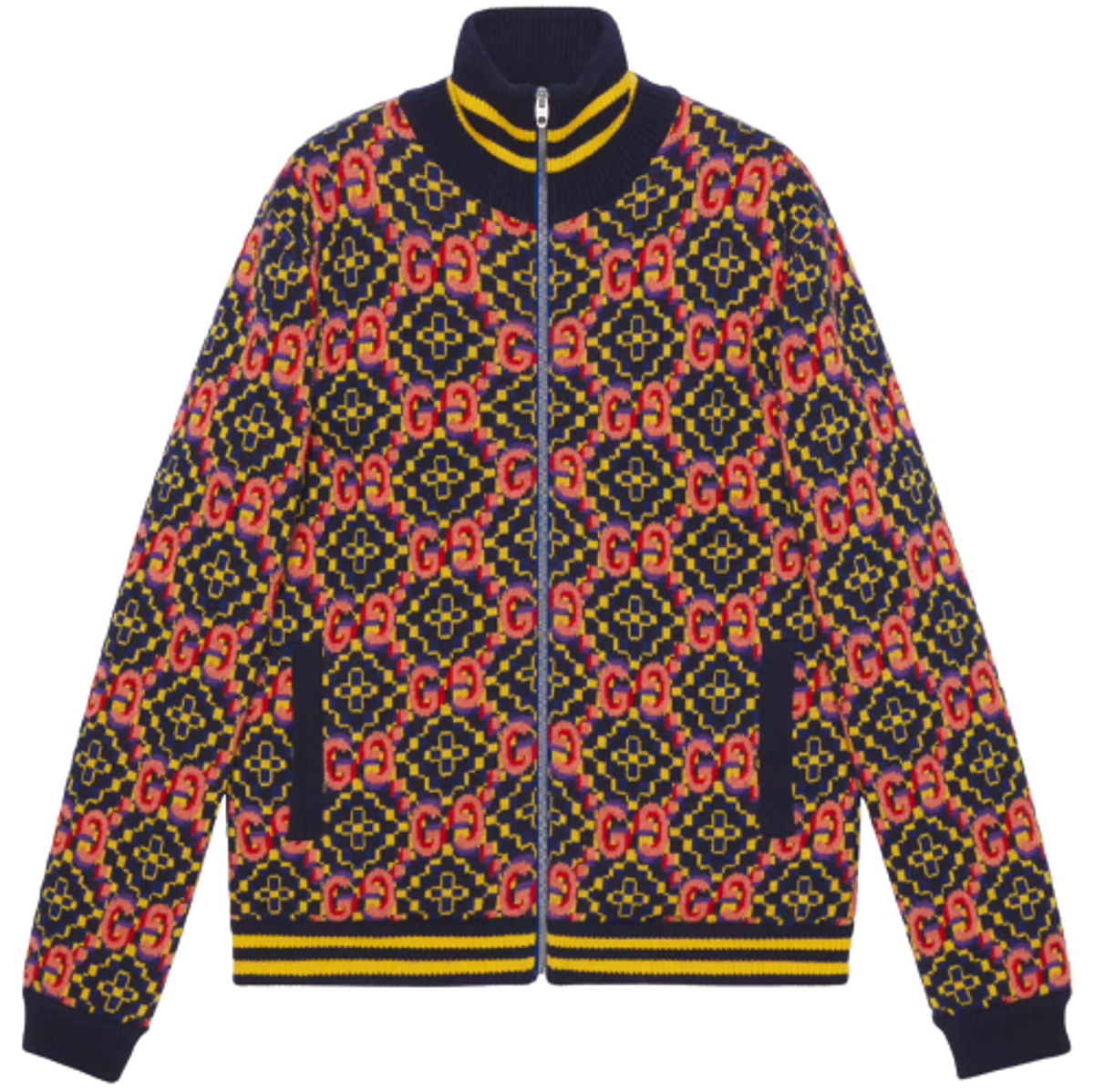 Gucci Double G Wool Jacquard Bomber Jacket