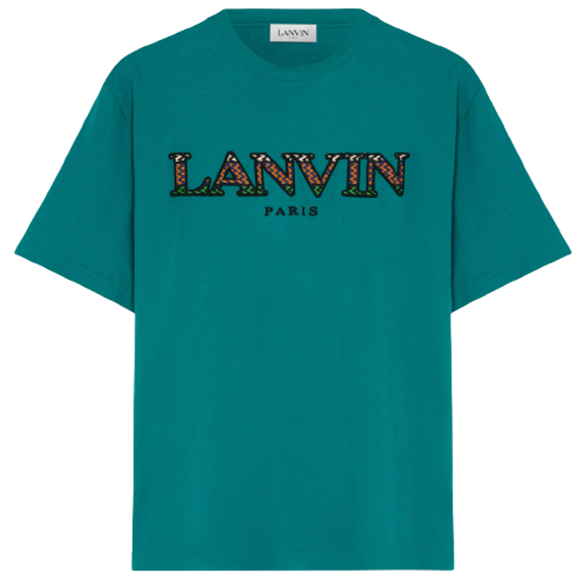 Lanvin Tshirt Green Sneaker Logo White main image 0