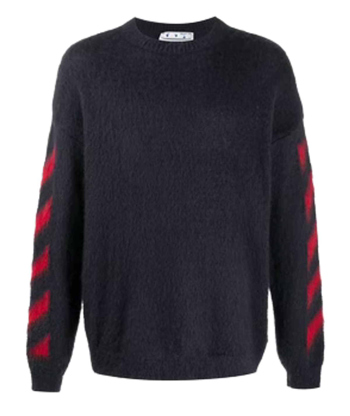 Off-White Brushed Mohair Diag Arrows Logo Knit Sweater Dark Grey 