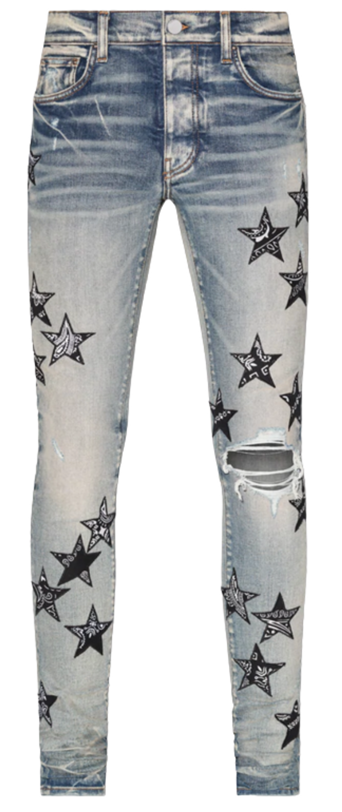 Amiri Bandana Star Distressed Clay Indigo Jeans