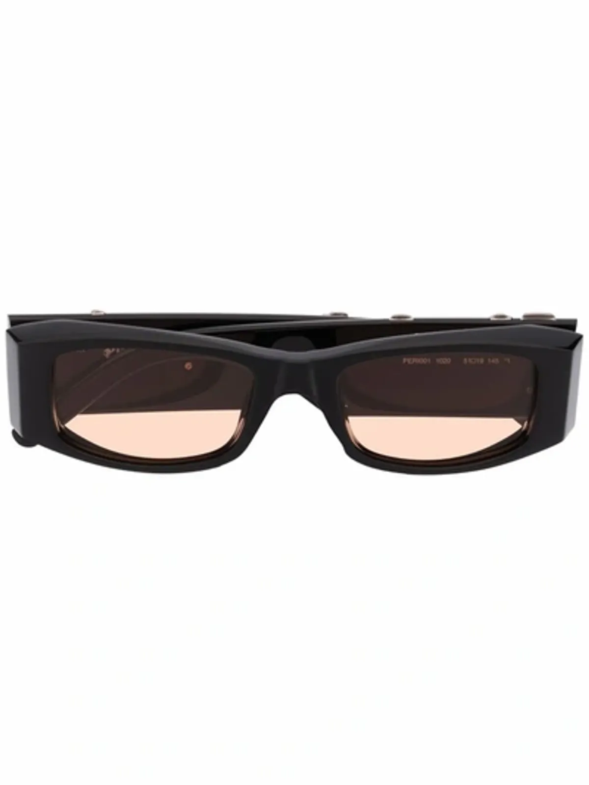 Palm Angels Rectangle-frame Angel Sunglasses In 1020 Black Orange