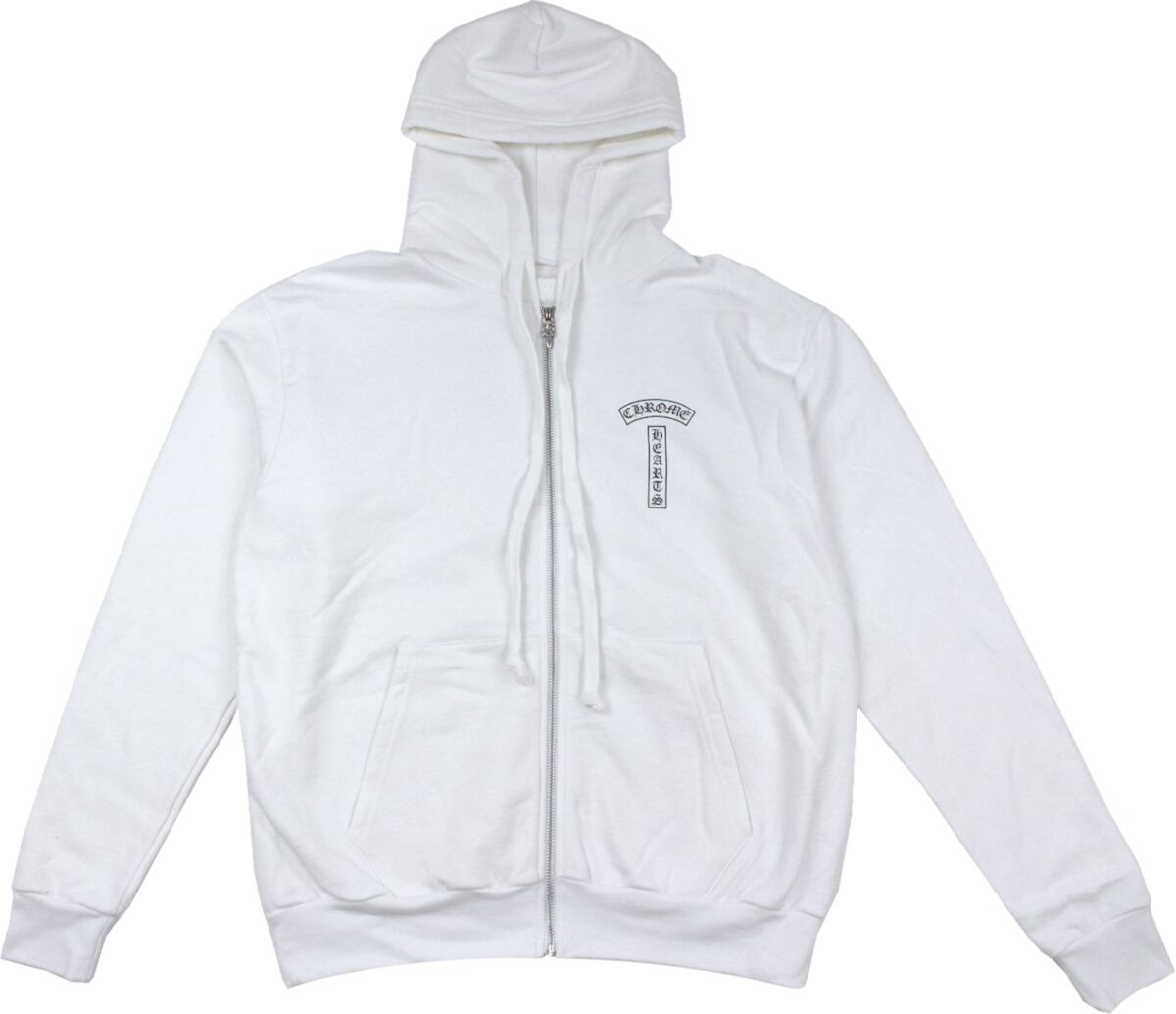 Chrome Hearts CH T Logo Script Letters Zip Hoodie