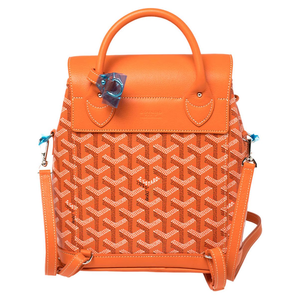 Goyard Coated Canvas And Leather Mini Alpin Orange Backpack WHAT’S ON