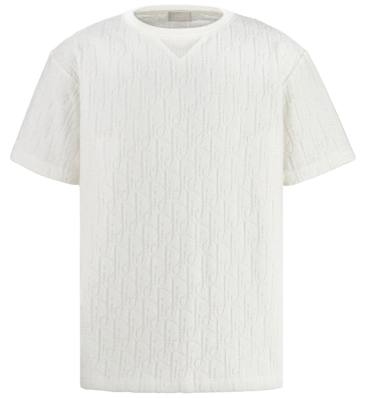 Dior Off-White Terry Cotton Jacquard Oblique T-Shirt