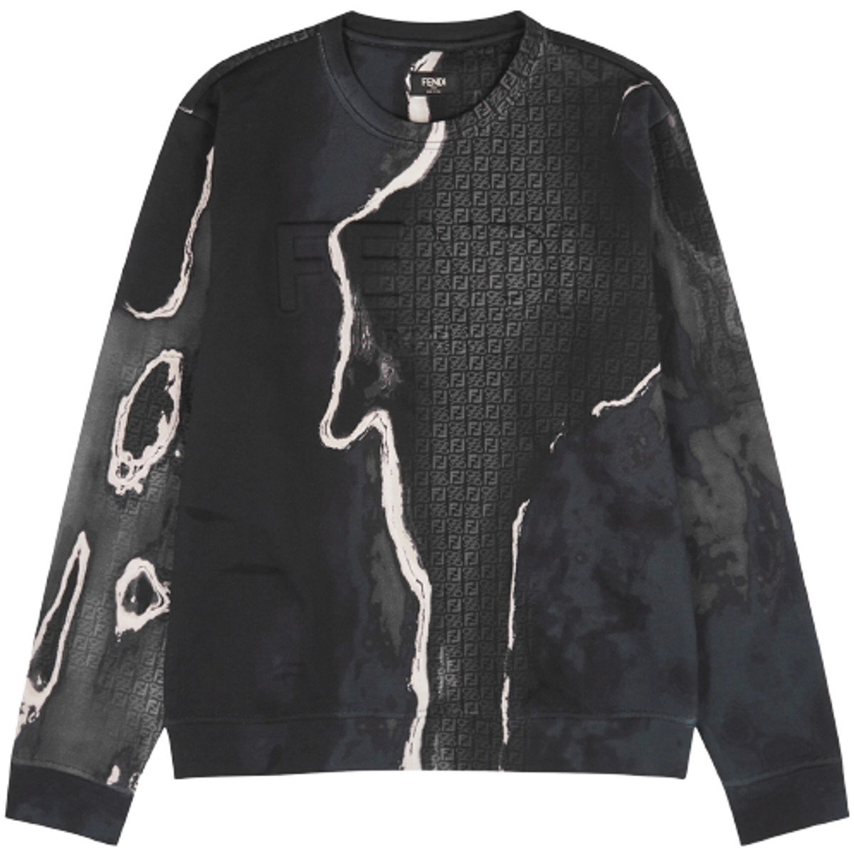 Fendi Printed Cotton Black Sweatshirt