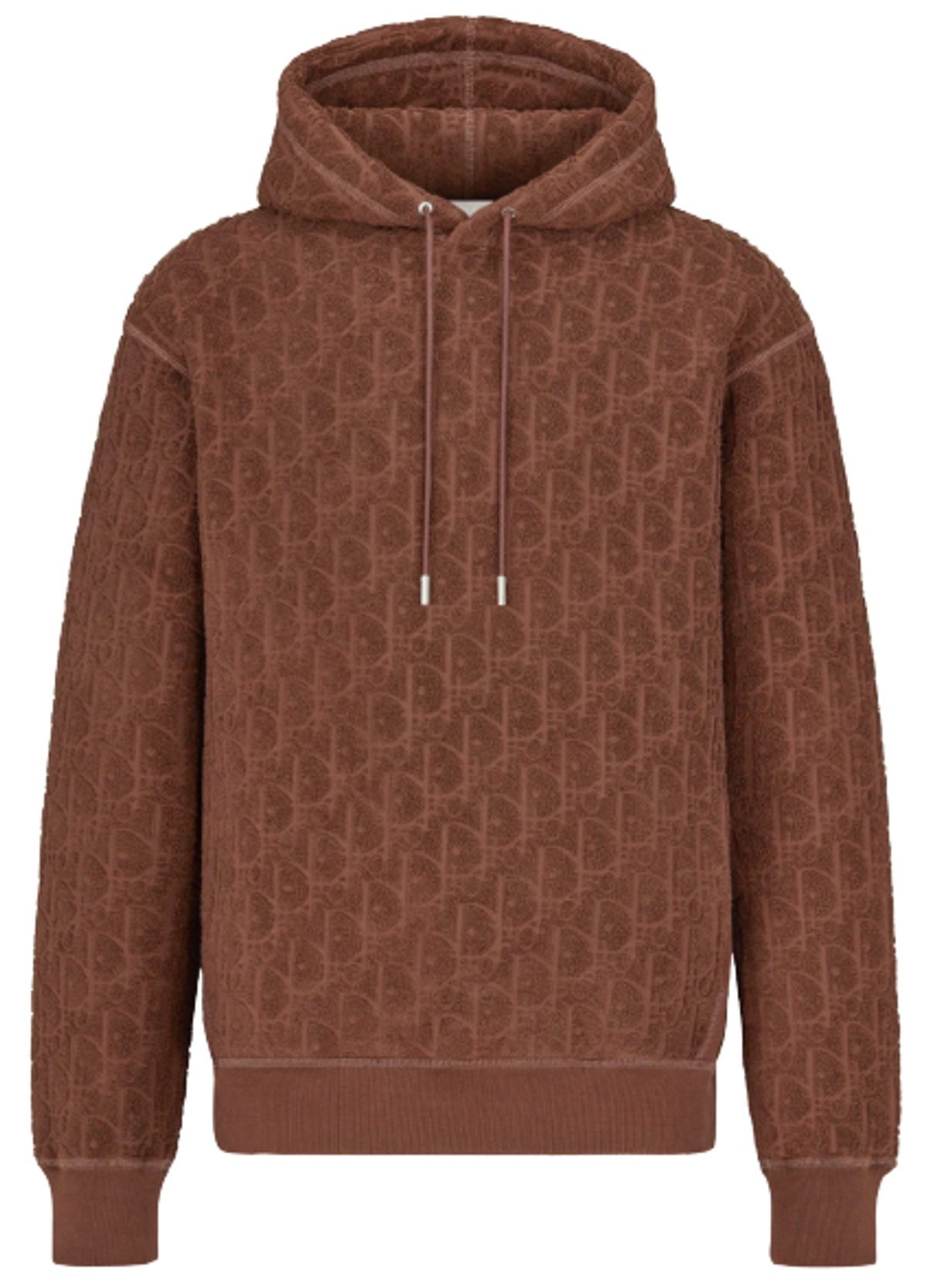 Dior Oblique Brown Terry Cotton Jacquard Hoodie | WHAT'S ON THE STAR?
