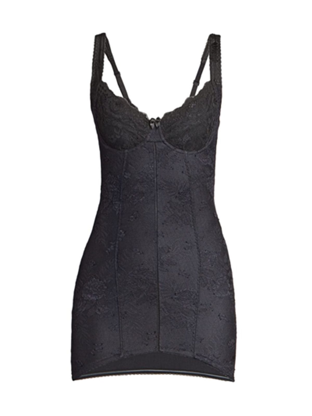 Balenciaga Floral Jacquard Lingerie Black Minidress