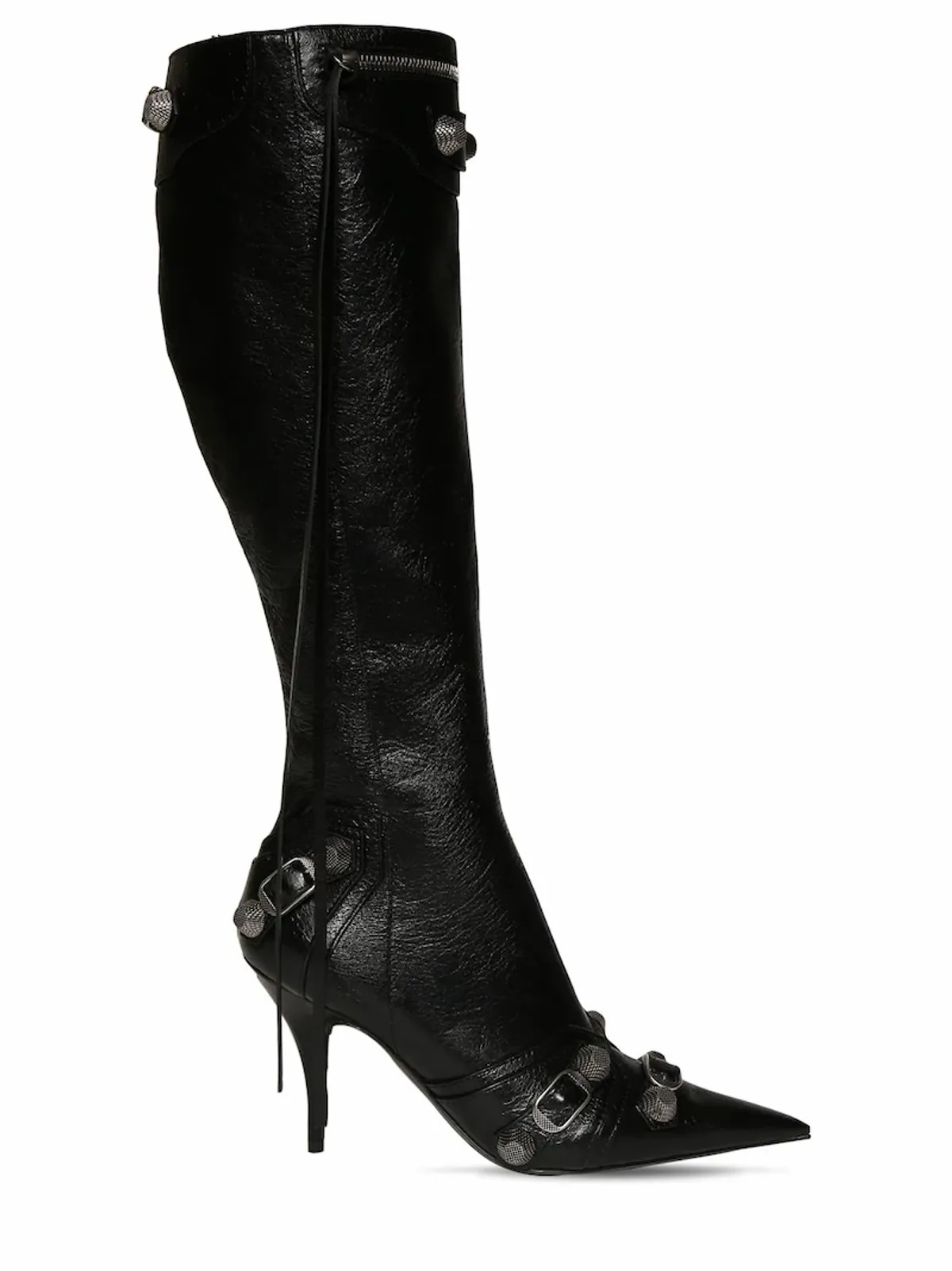 Balenciaga Cagole Leather Knee-High Boots