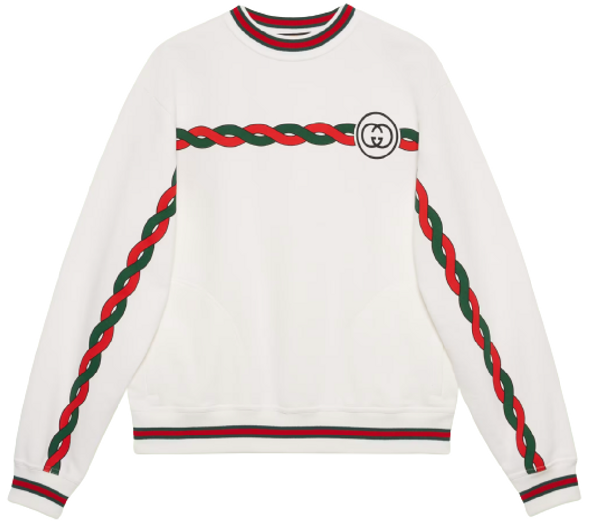 Gucci Cotton Interlocking G White Sweatshirt