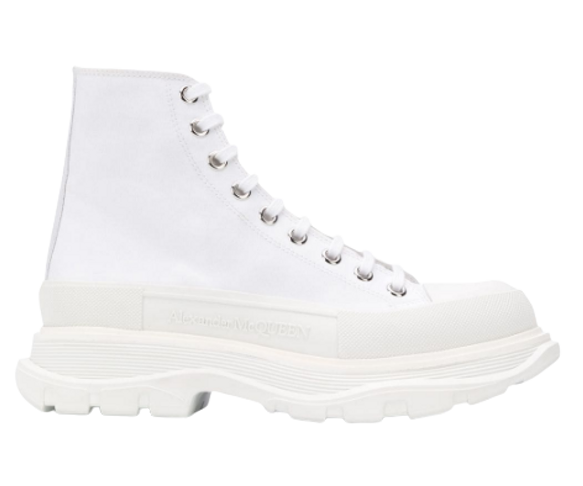 Alexander McQueen Tread Slick Platform White Sneakers