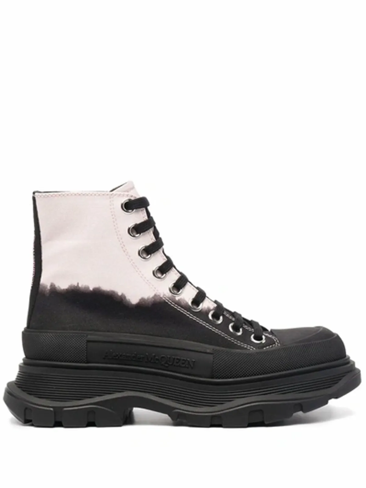 Alexander McQueen Tread Slick Bleached Cotton Canvas Ankle Boots