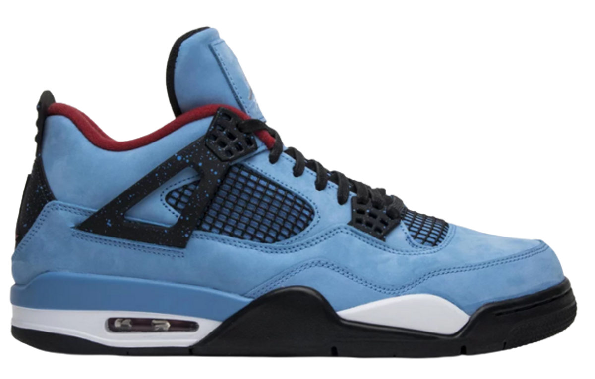 Nike × Travis Scott Merch Air Jordan 4 Retro Cactus Jack Blue Sneakers