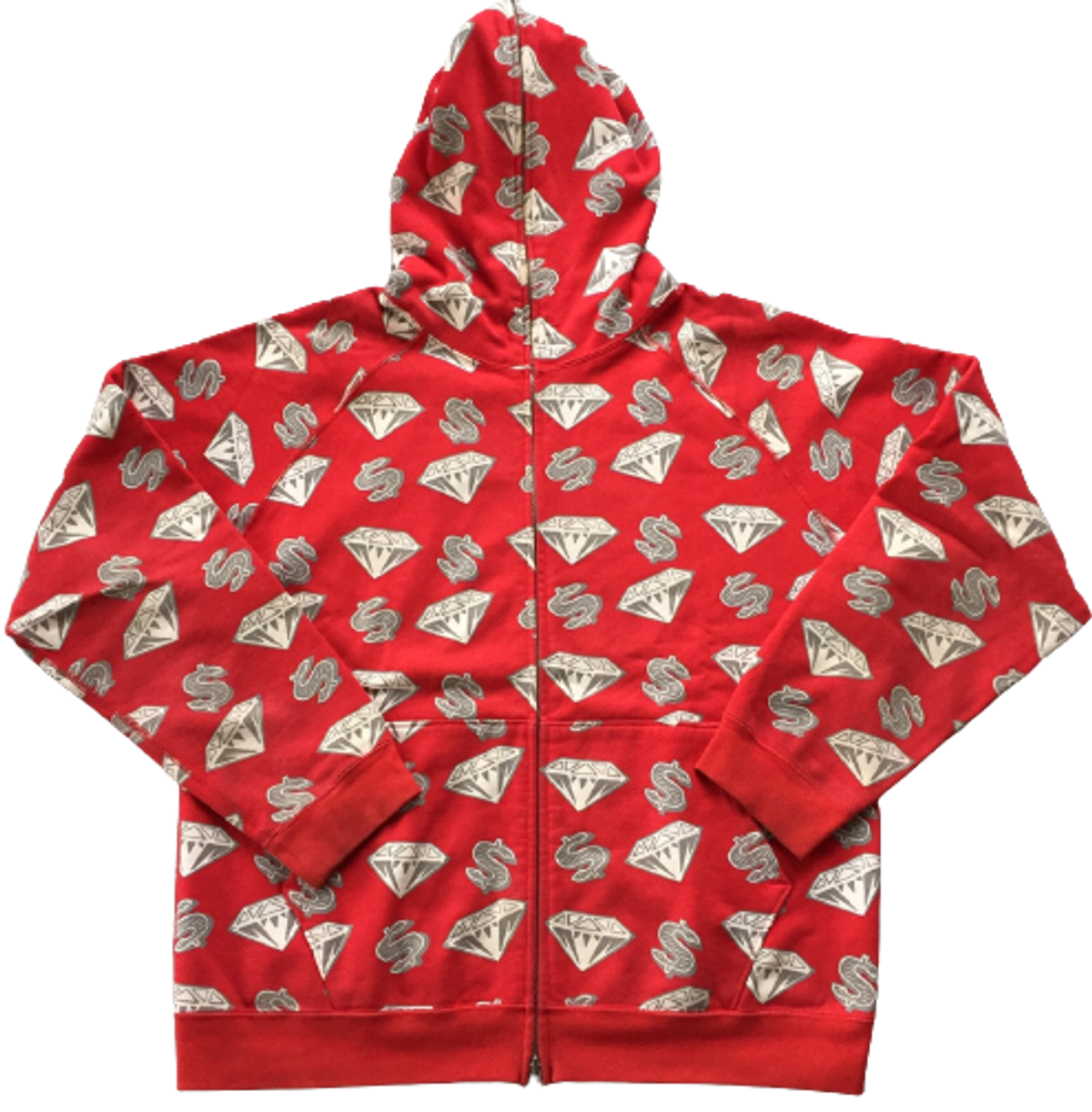 Billionaire Boys Club Red Diamonds & Dollars Full Zip Hoodie