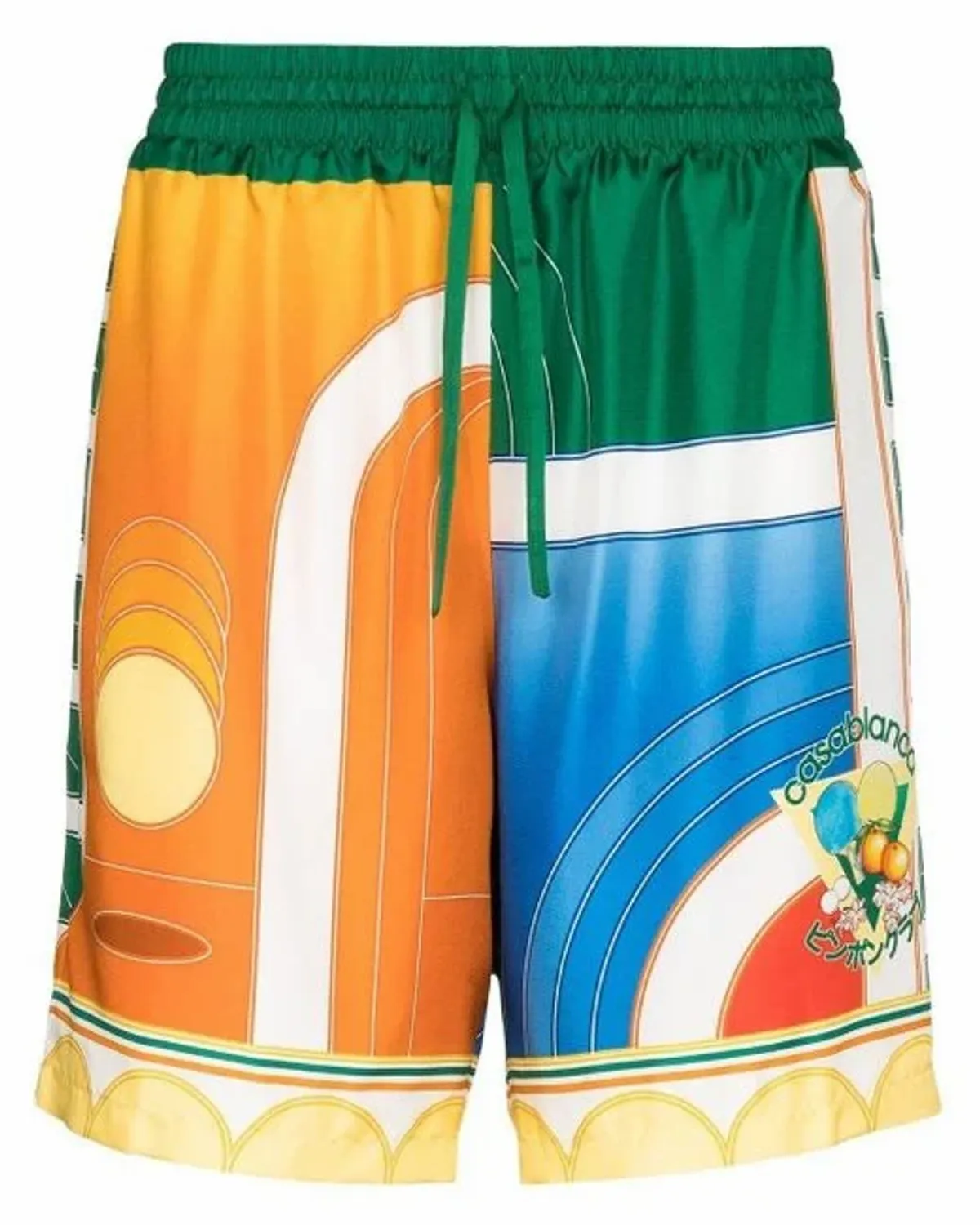 Casablanca Drawstrings Reve De Tennis Multicolor Silk Shorts