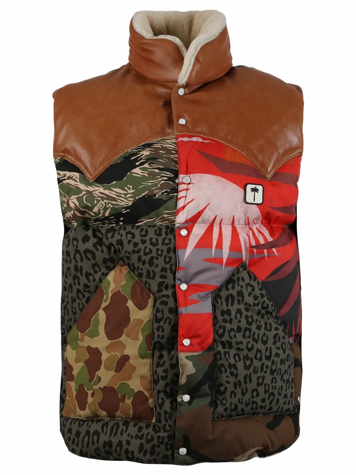 Palm Angels Mixed Prints Down Vest