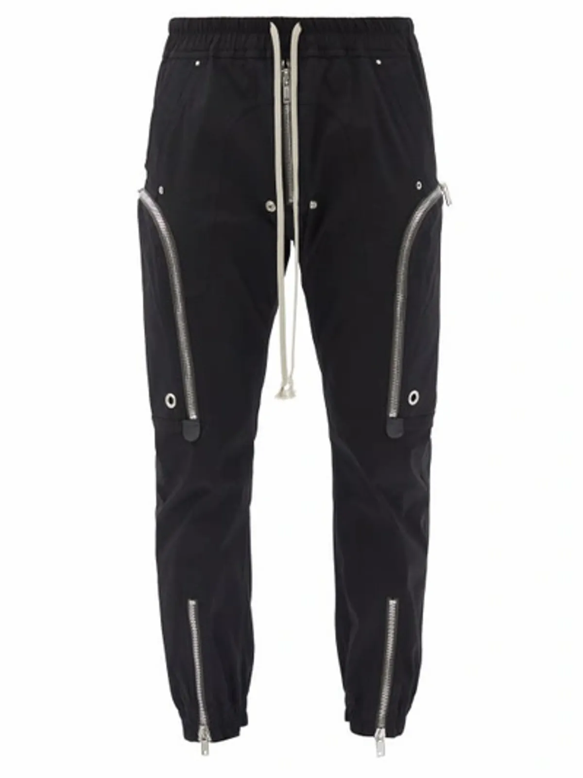 Rick Owens Elasticated Waist Black Leather Trousers