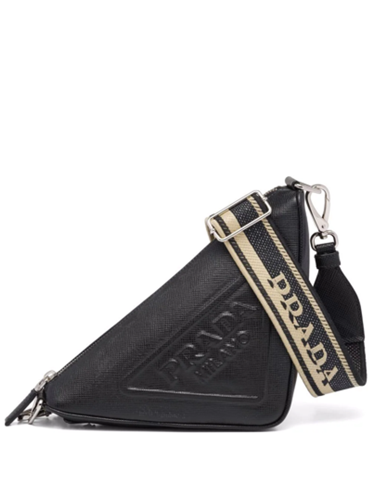Prada Schwarz Saffiano Leather Triangle Bag