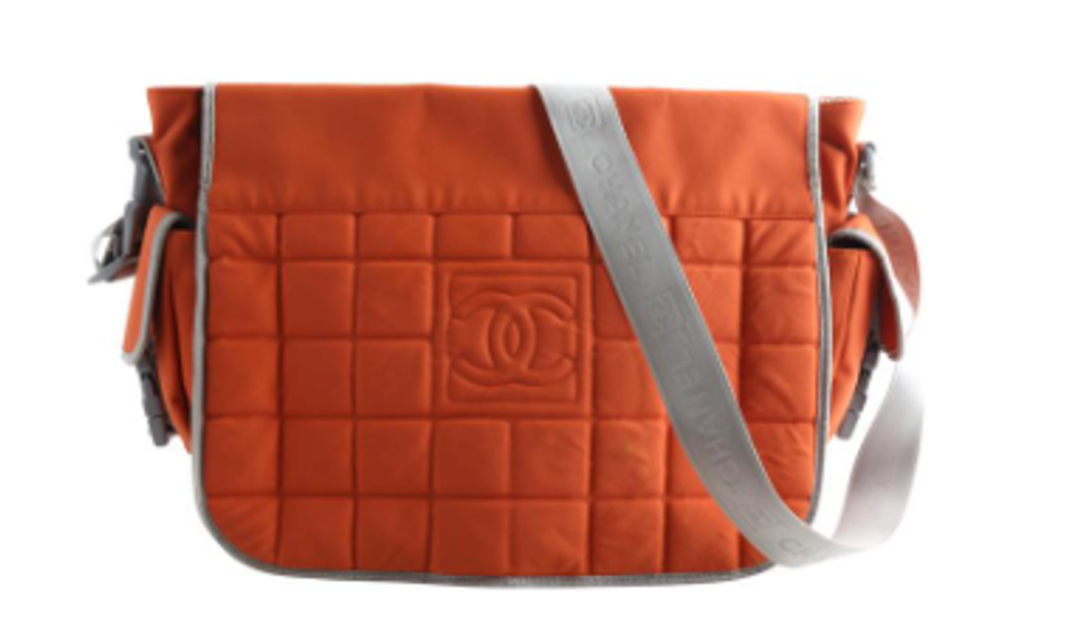 Chanel Ligne Orange Nylon Messenger Bag