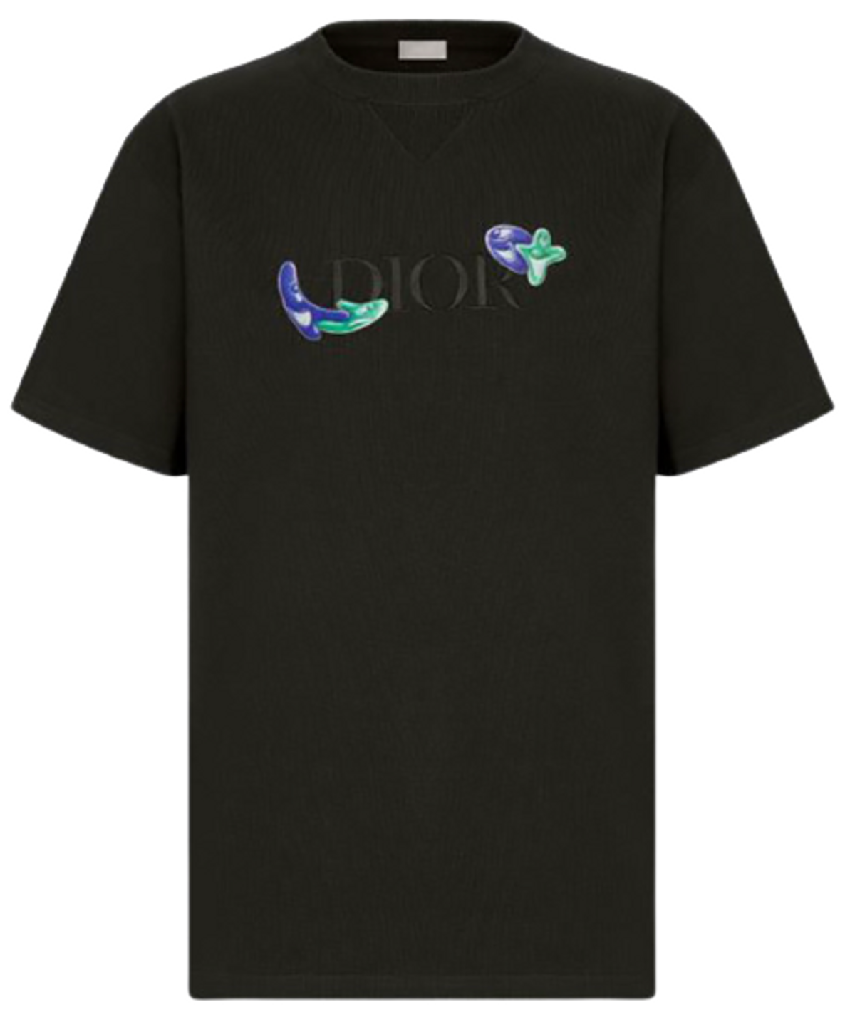 Dior × Kenny Scharf Oversized Logo Black T-Shirt