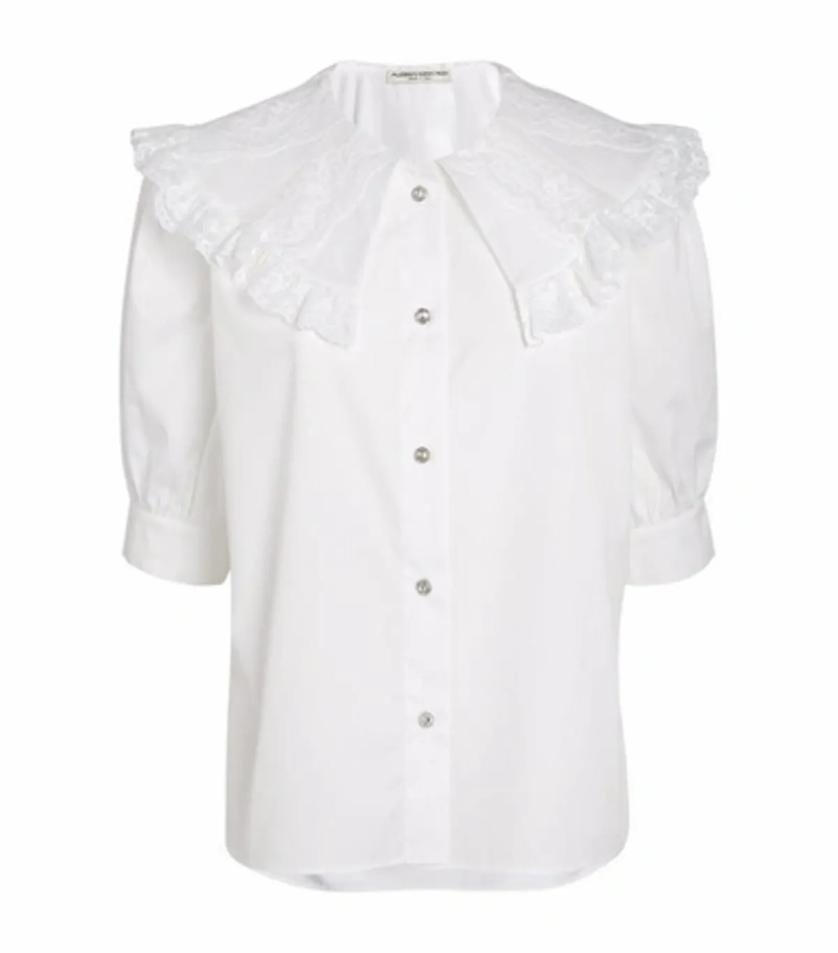 Alessandra Rich Cotton Poplin White Blouse