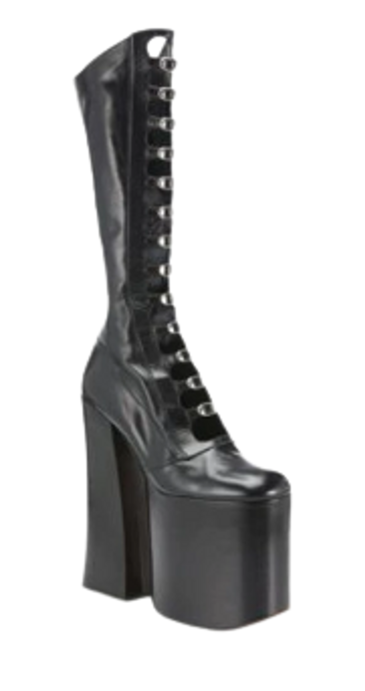 Marc Jacobs Kiki Strappy Leather Platform Black Boots