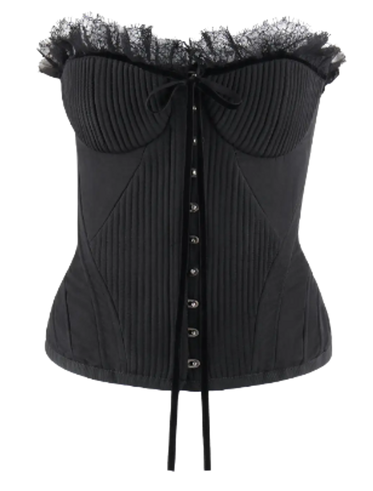 Alexander McQueen Black Silk Bustier Corset Top