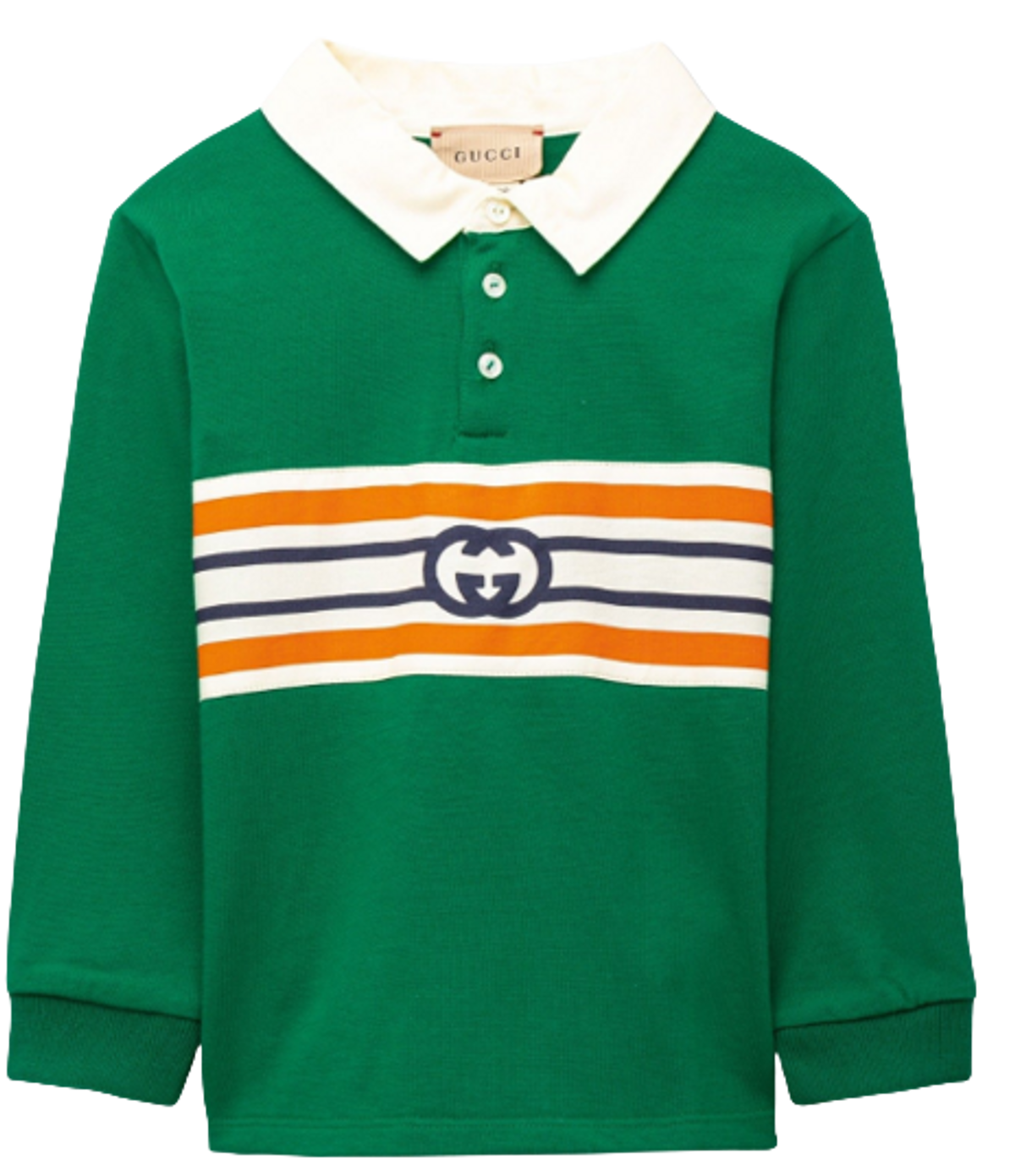 Gucci Green Interlocking Long Sleeve Polo Shirt